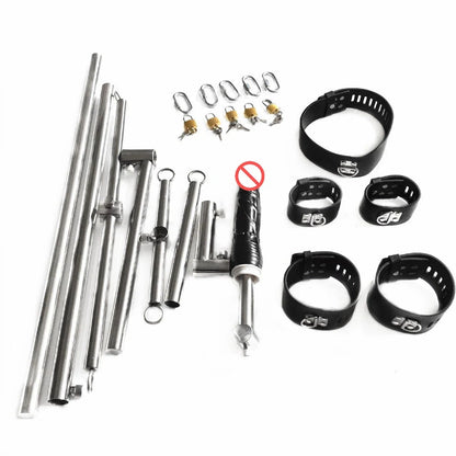 Stainless Steel Bar Spreader with Dildo Collar