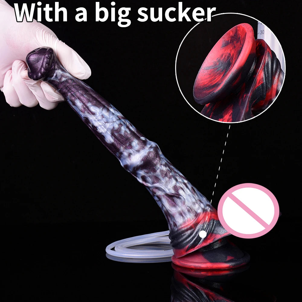 Squirting Horse Dildo Anal Plug With Vein