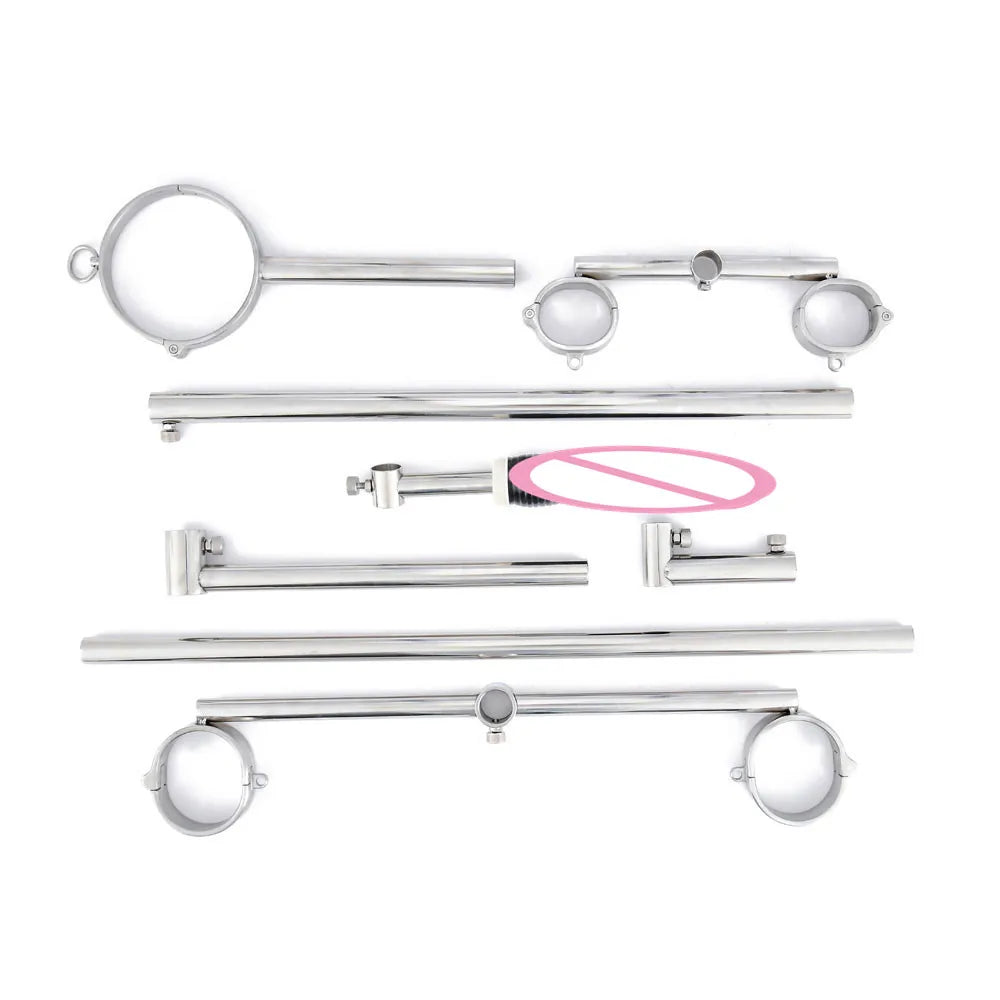 Stainless Steel Bar Spreader with Dildo Collar
