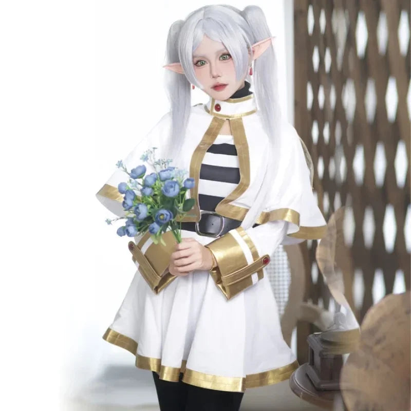 Frieren Cosplay Costume Wig Shoes
