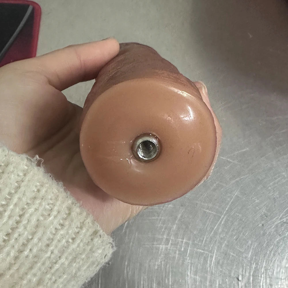Strapon Button Strap Cage With Large Real Dildo