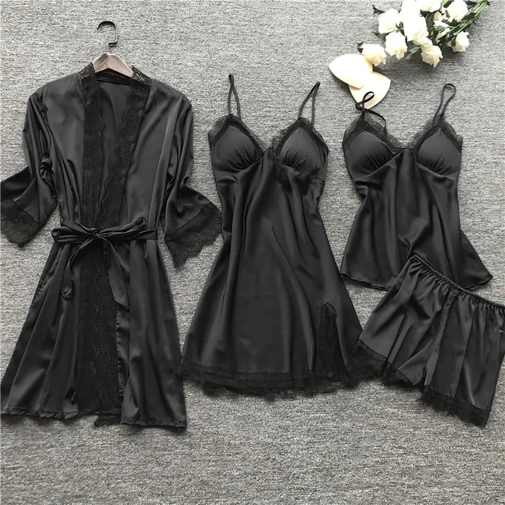 Sexy  Lingerie Dress Robe Sleepwear Pajamas Set