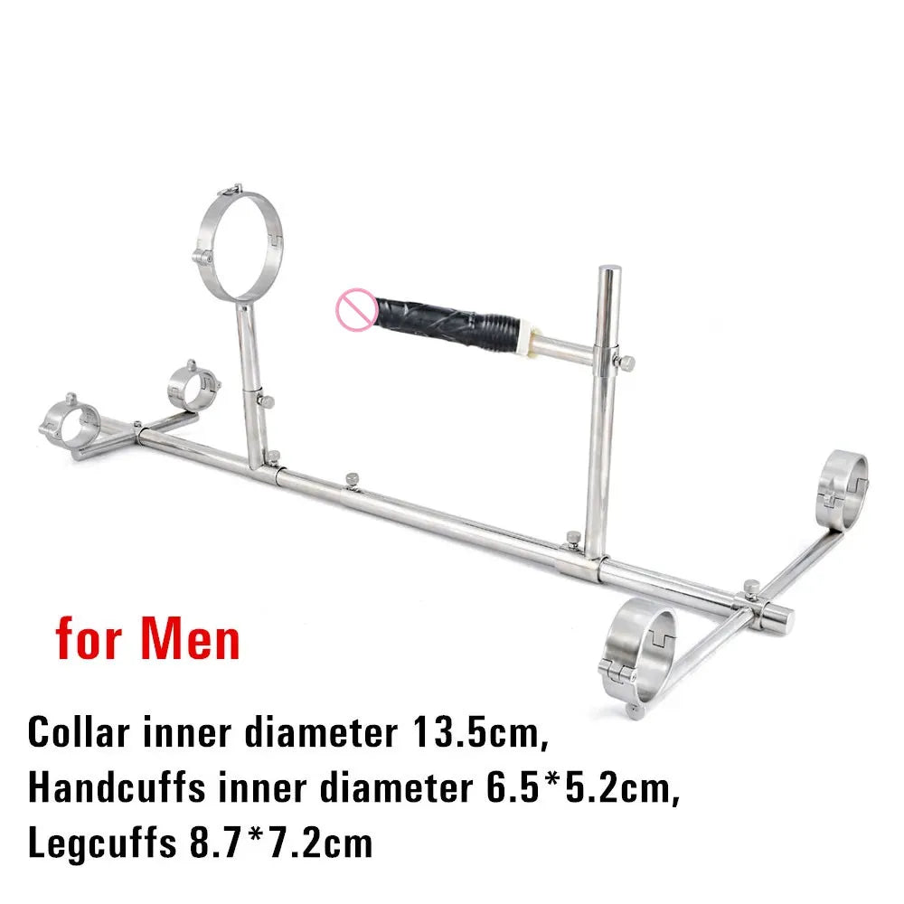 Stainless Steel Bar Spreader with Dildo Collar