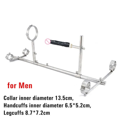 Stainless Steel Bar Spreader with Dildo Collar