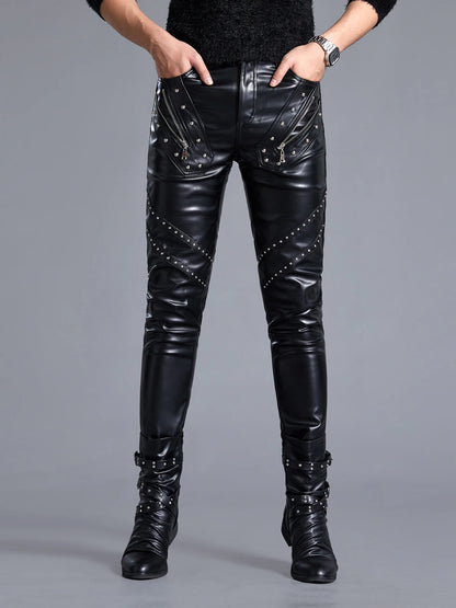 Men`s Tight Faux Leather pants