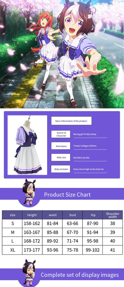 Anime Uma Musume Pretty Derby Cosplay Costume Toukai Teiou School Uniform Gold Ship Special Week Cosplay Lolita Sailor Dress