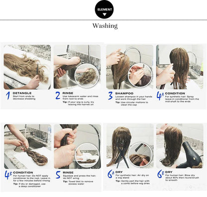 Rose Red Long Hair Synthetic Wig