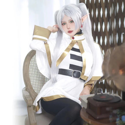 Frieren Cosplay Costume Wig Shoes