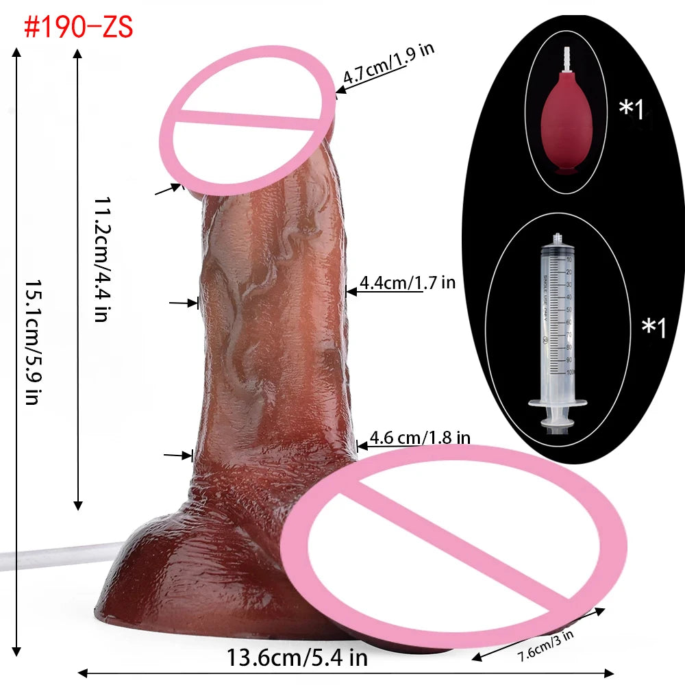 Silicone Thick Ejaculation Realistic Dildo