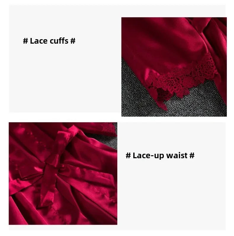 5-piece Set of Women's Sexy Silk Nightwear
