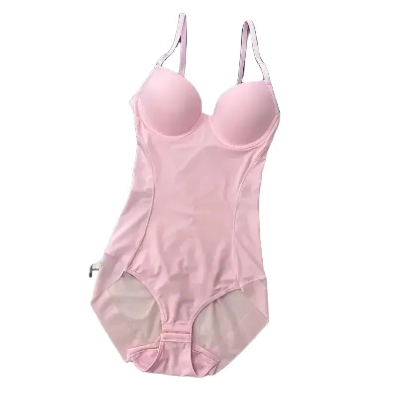 Underwire Pink Bodysuit Shapewear S-2XL