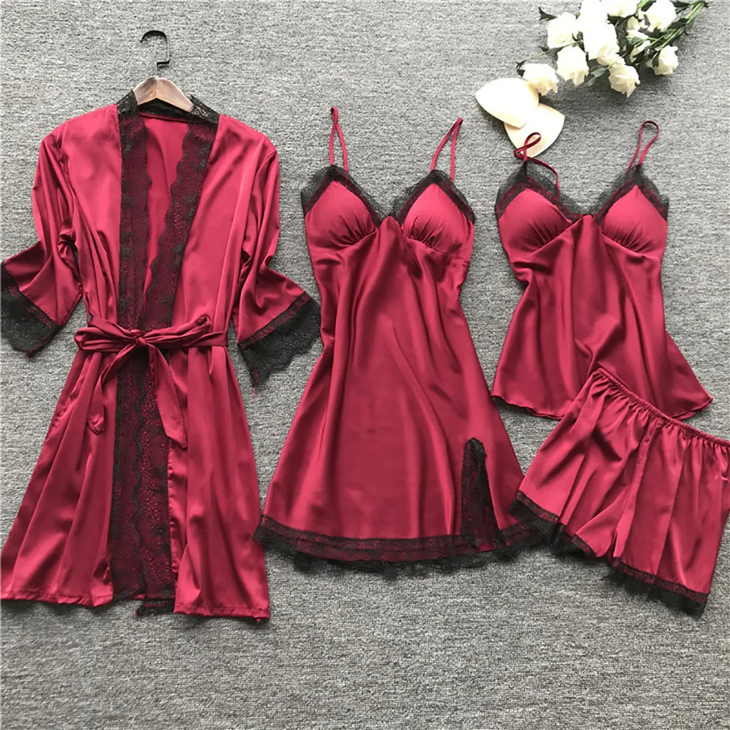 Sexy  Lingerie Dress Robe Sleepwear Pajamas Set
