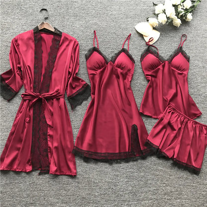 Sexy  Lingerie Dress Robe Sleepwear Pajamas Set