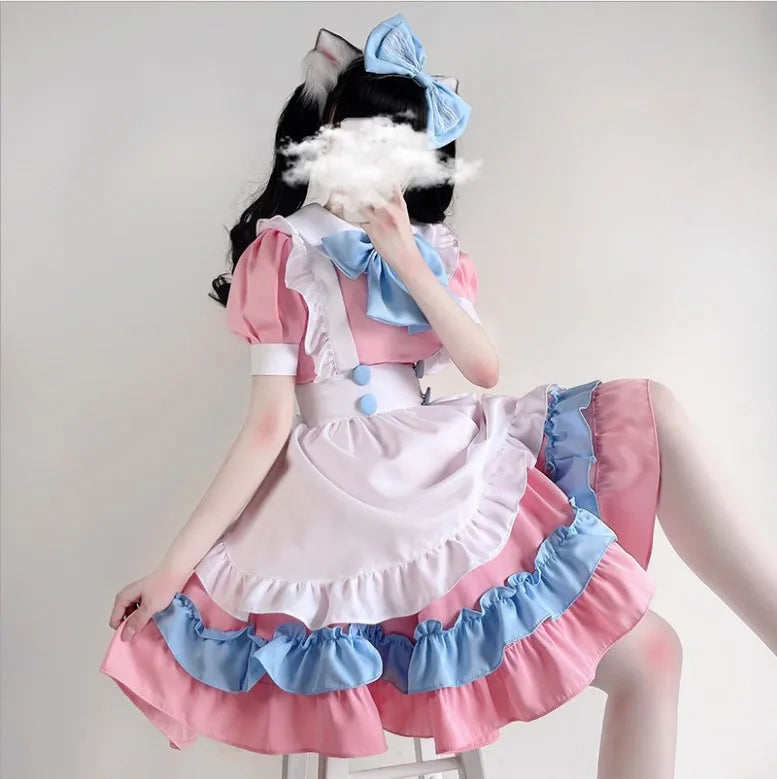 Lolita Dress Maid Dress Plus Size Skirt Cute Big Bow Girl Dress Cosplay Costumes Boys Clothing Party Suit Ladies Dress Cat Paw