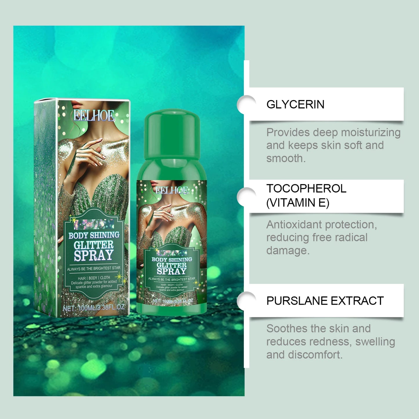 High Gloss Glitter Powder Spray Body Shimmer