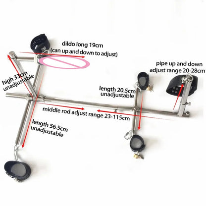Stainless Steel Bar Spreader with Dildo Collar