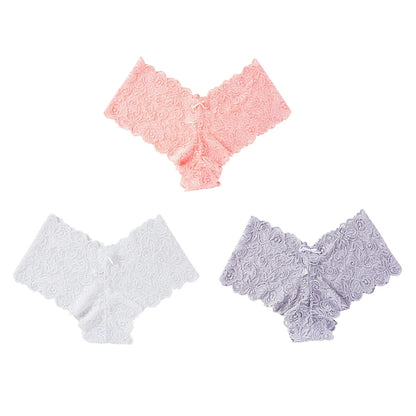 3Pcs Sexy Floral Lace Panties