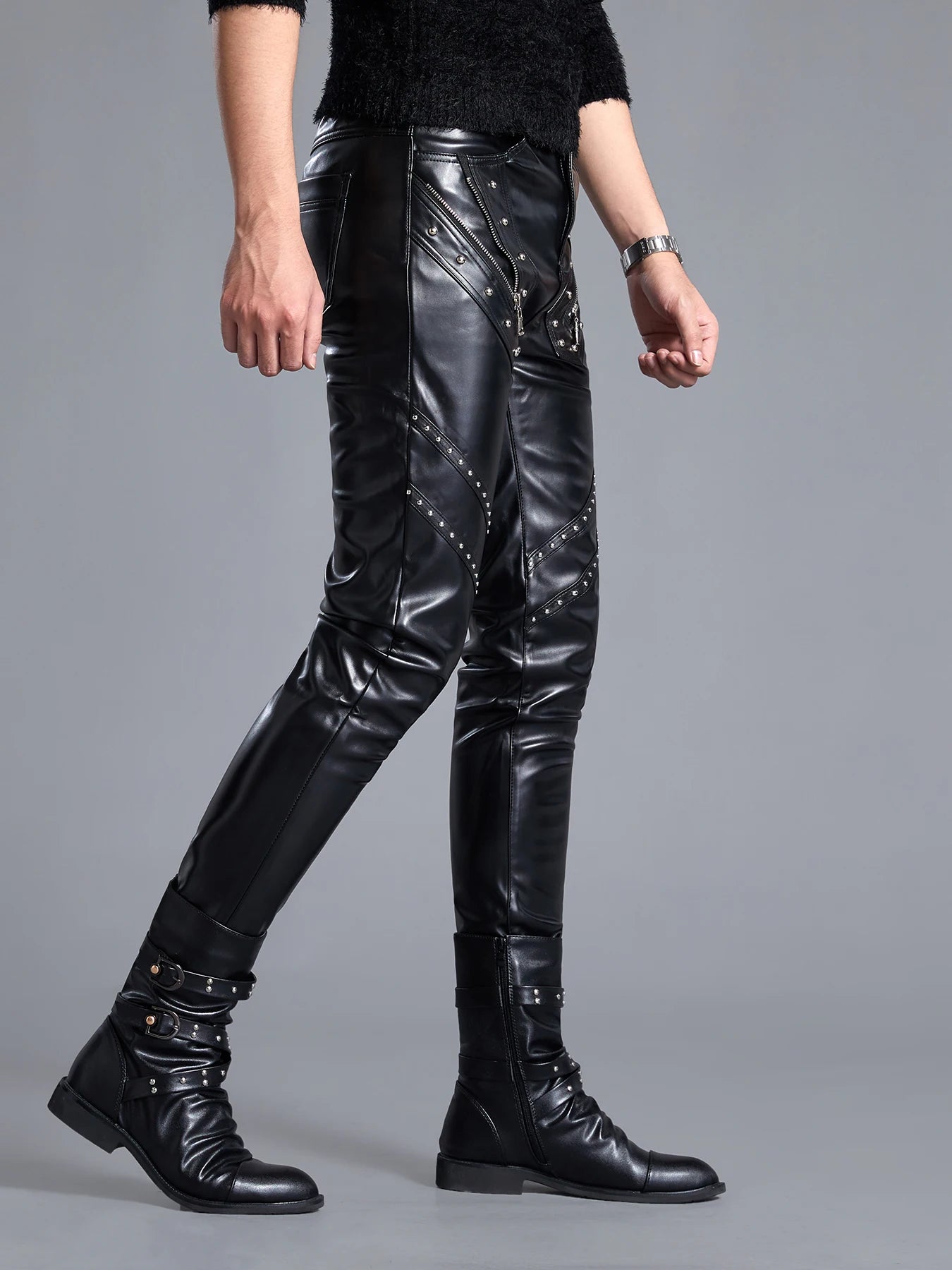 Men`s Tight Faux Leather pants