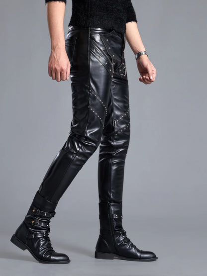 Men`s Tight Faux Leather pants