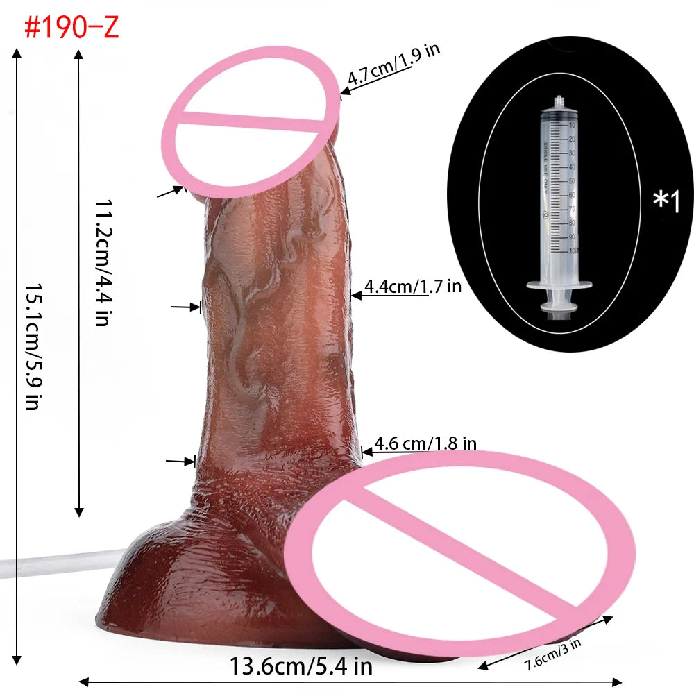 Silicone Thick Ejaculation Realistic Dildo
