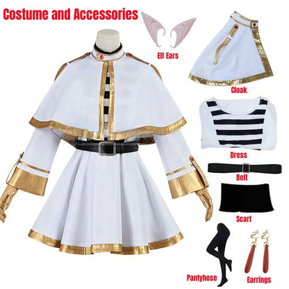 Frieren Cosplay Costume Wig Shoes