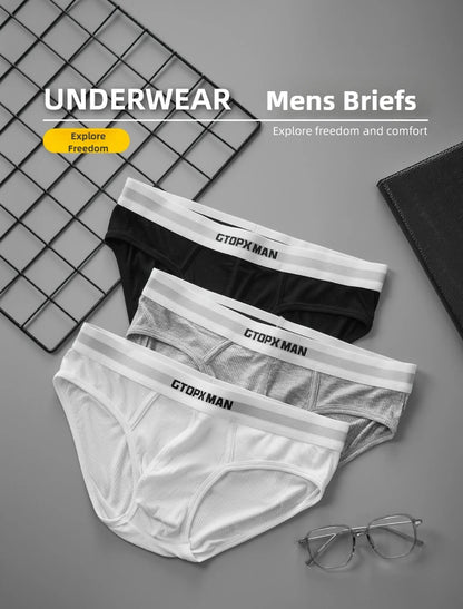 Summer Single Layer Men Briefs Low Rise Slim Fit