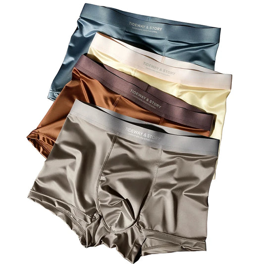 4PCS Men's Ice Silk High-End Boxers