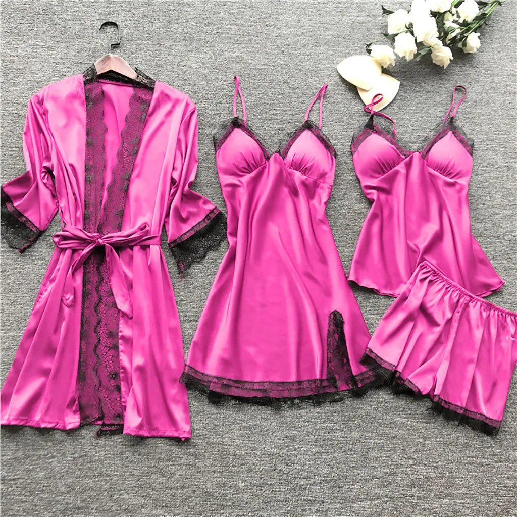 Sexy  Lingerie Dress Robe Sleepwear Pajamas Set