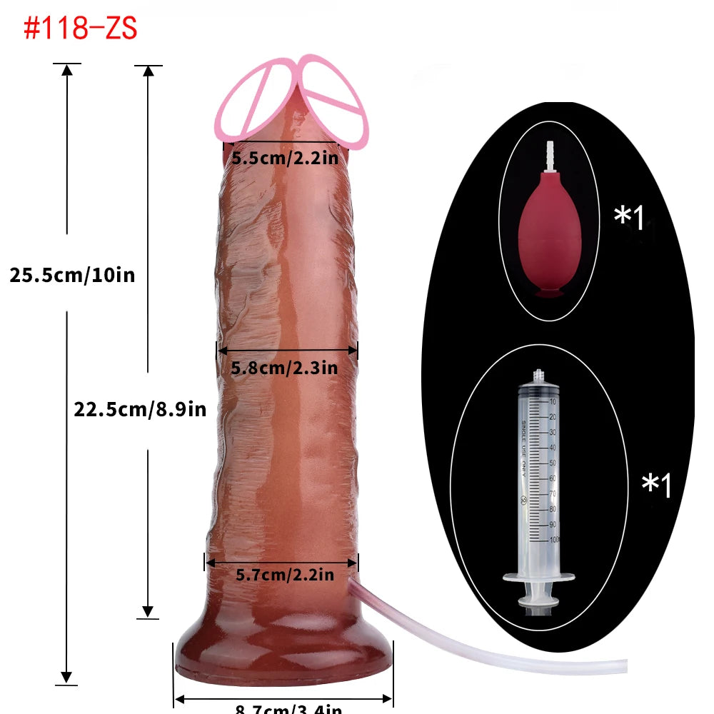 Silicone Thick Ejaculation Realistic Dildo