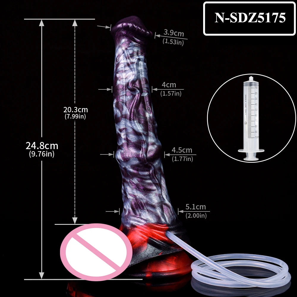 Squirting Horse Dildo Anal Plug With Vein