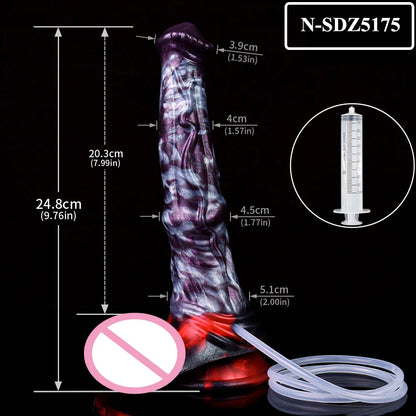 Squirting Horse Dildo Anal Plug With Vein