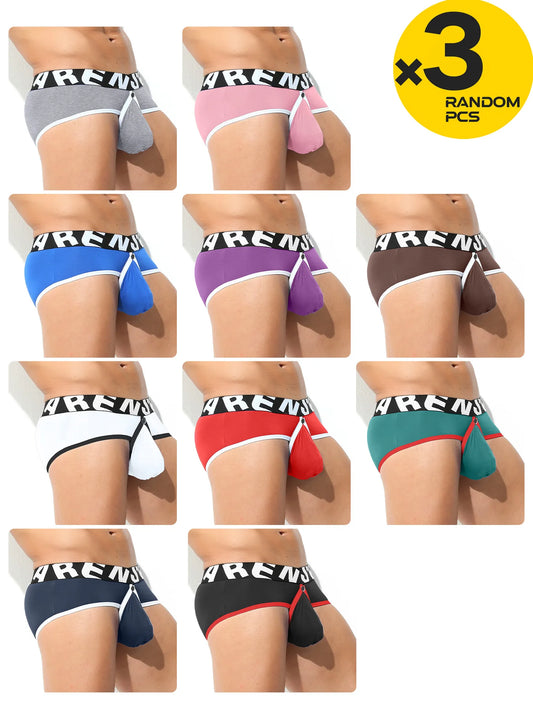 Men's Low Waist Open Front Briefs