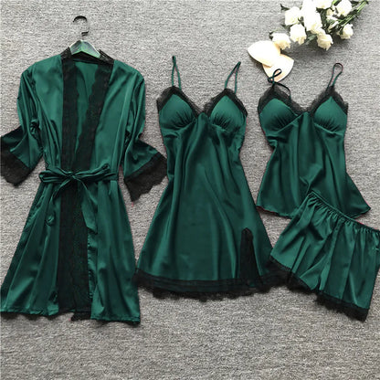 Sexy  Lingerie Dress Robe Sleepwear Pajamas Set