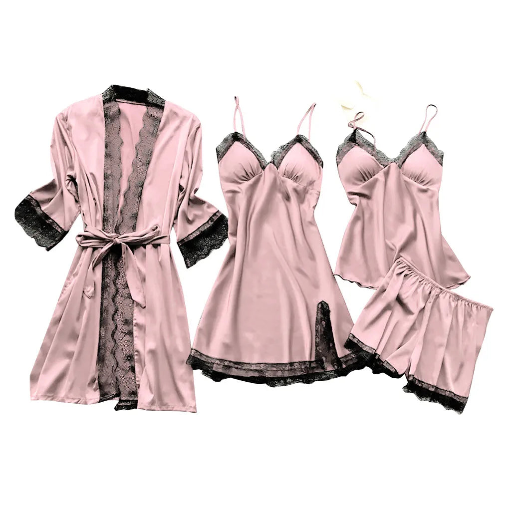 Sexy  Lingerie Dress Robe Sleepwear Pajamas Set