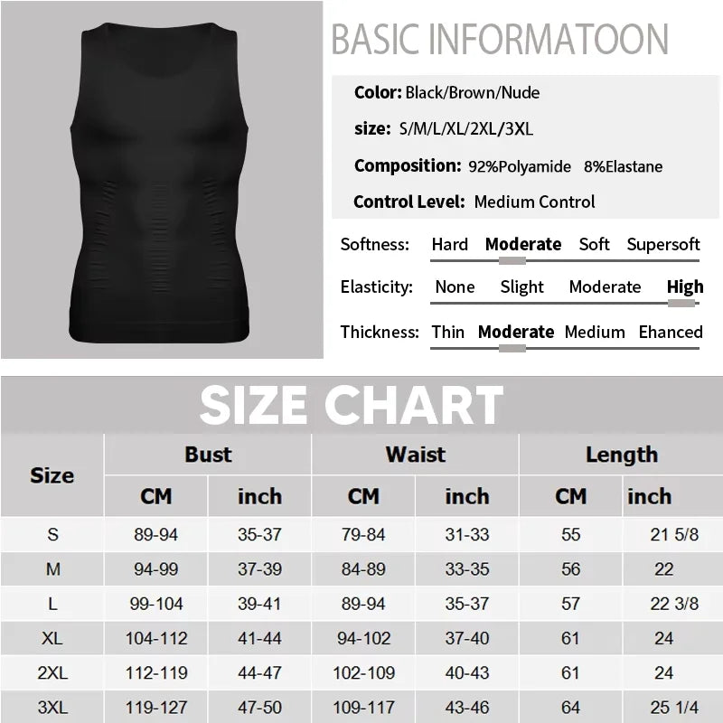 Men Compression Vest Sleeveless Shapewear