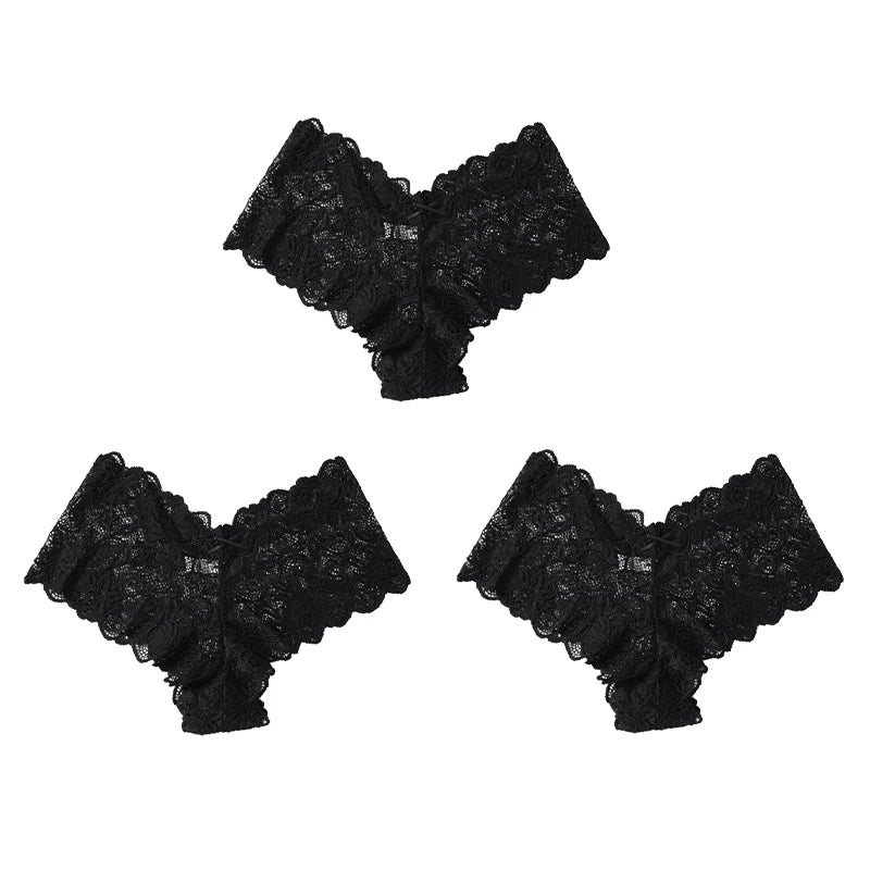 3Pcs Sexy Floral Lace Panties
