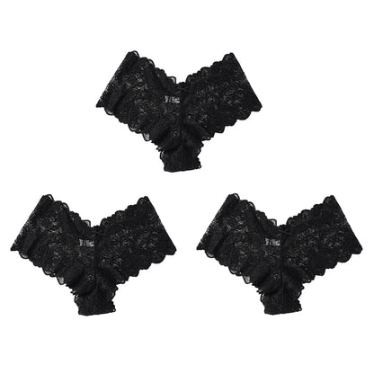 3Pcs Sexy Floral Lace Panties