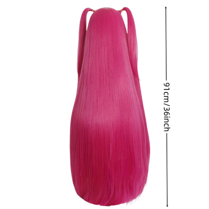 Rose Red Long Hair Synthetic Wig