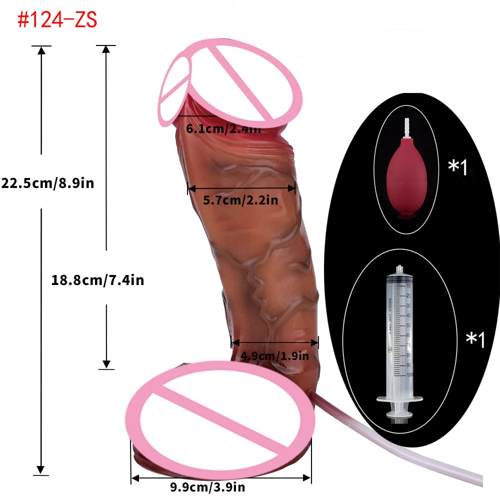 Silicone Thick Ejaculation Realistic Dildo