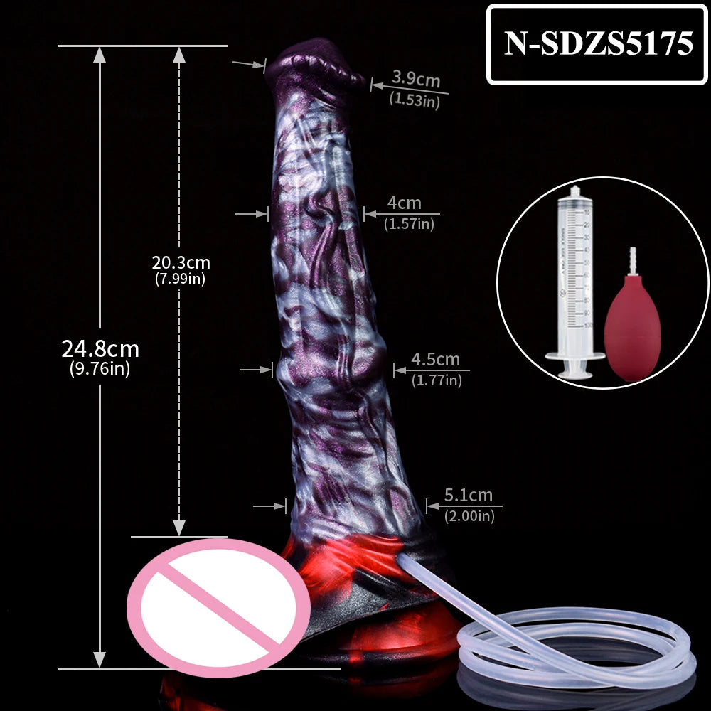 Squirting Horse Dildo Anal Plug With Vein