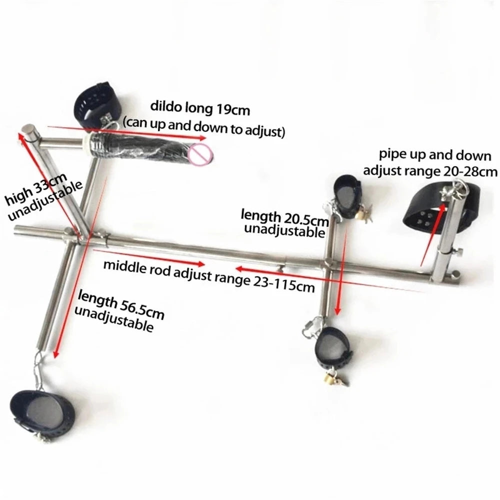 Stainless Steel Bar Spreader with Dildo Collar