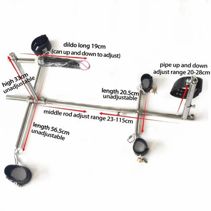 Stainless Steel Bar Spreader with Dildo Collar