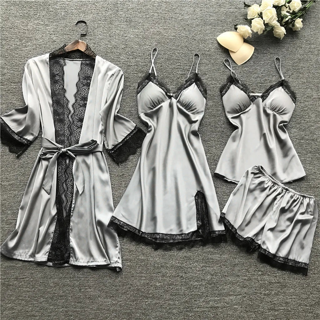 Sexy  Lingerie Dress Robe Sleepwear Pajamas Set