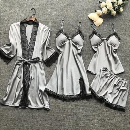 Sexy  Lingerie Dress Robe Sleepwear Pajamas Set