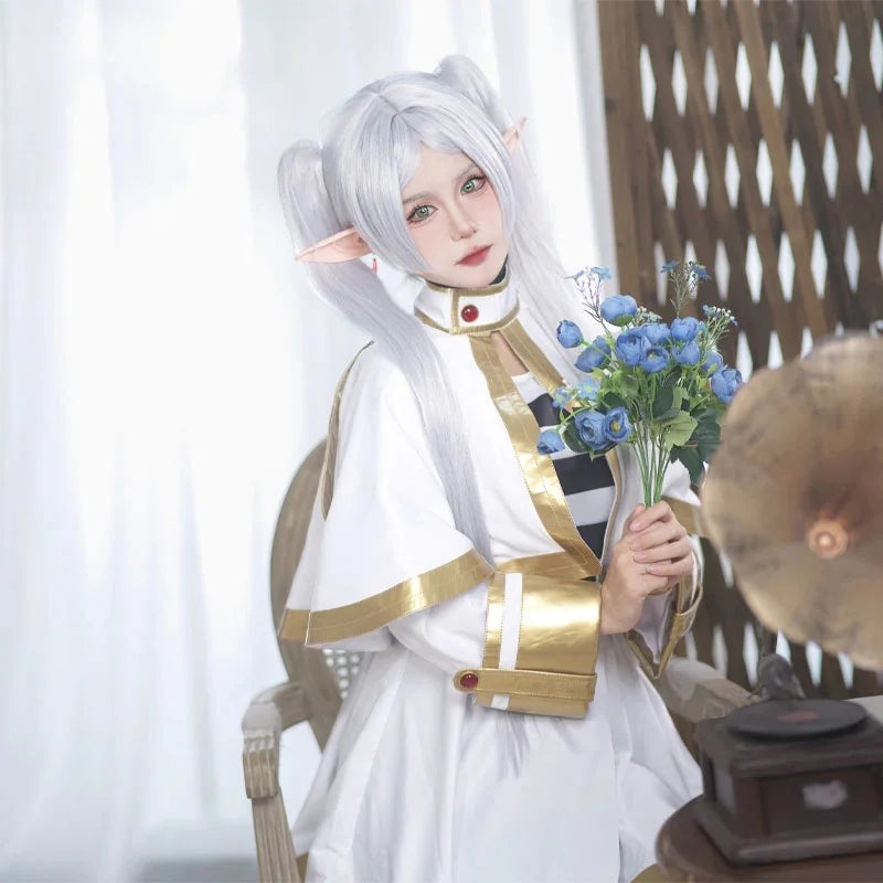 Frieren Cosplay Costume Wig Shoes