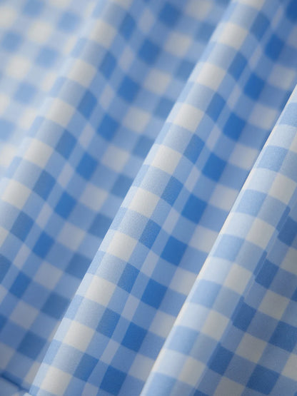 Plaid Print Short Sleeves Dress for Cosplay