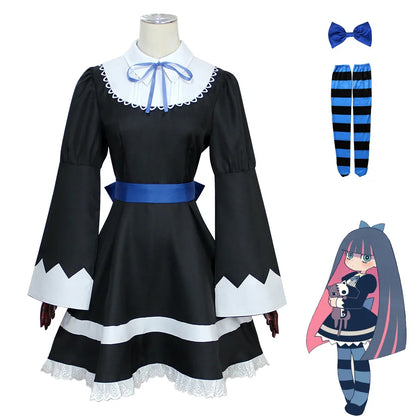 Cosplay Gothic Maid Lolita Dress Wig Long Socks