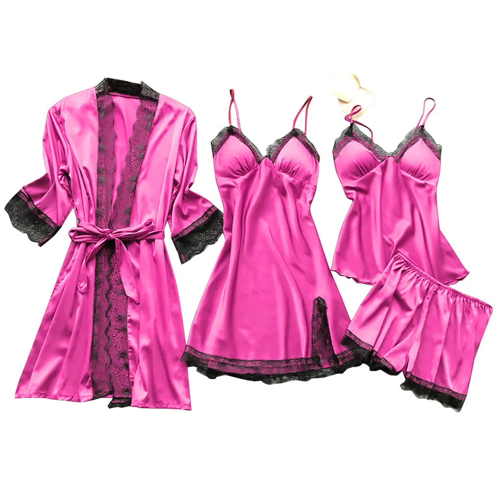 Sexy  Lingerie Dress Robe Sleepwear Pajamas Set