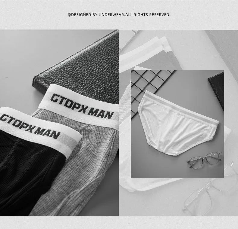 Summer Single Layer Men Briefs Low Rise Slim Fit