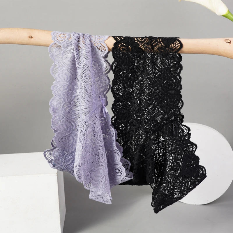 3Pcs Sexy Floral Lace Panties